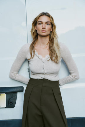 Lace Trimmed Combination Jacket