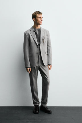 TEXTURED SUIT BLAZER - Image 1