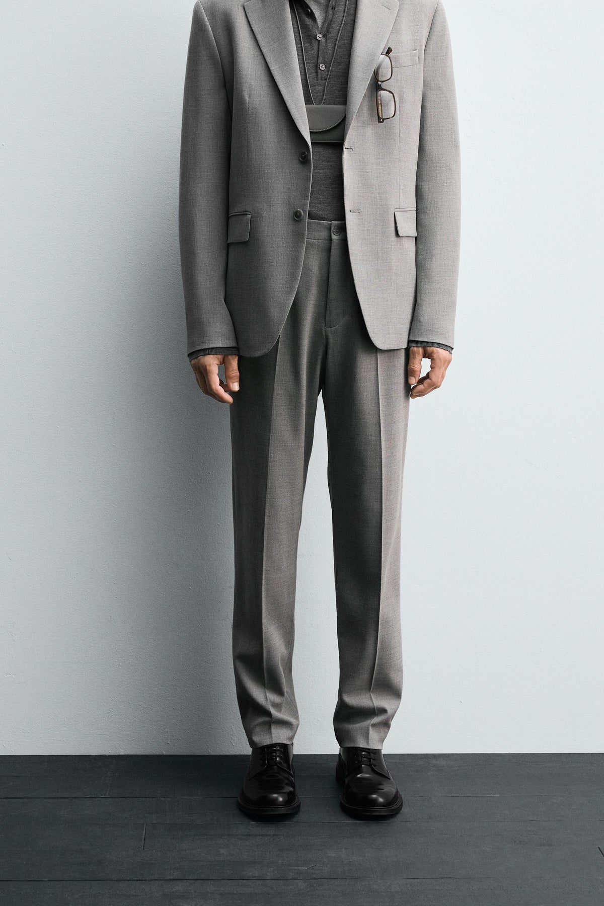 TEXTURED SUIT TROUSERS - Image 2