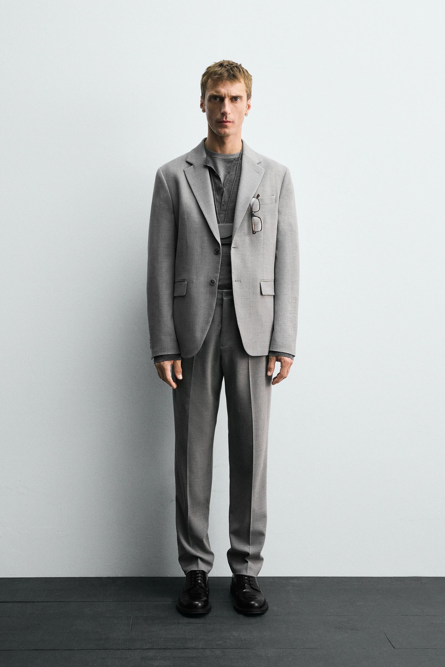 TEXTURED SUIT TROUSERS - Image 1