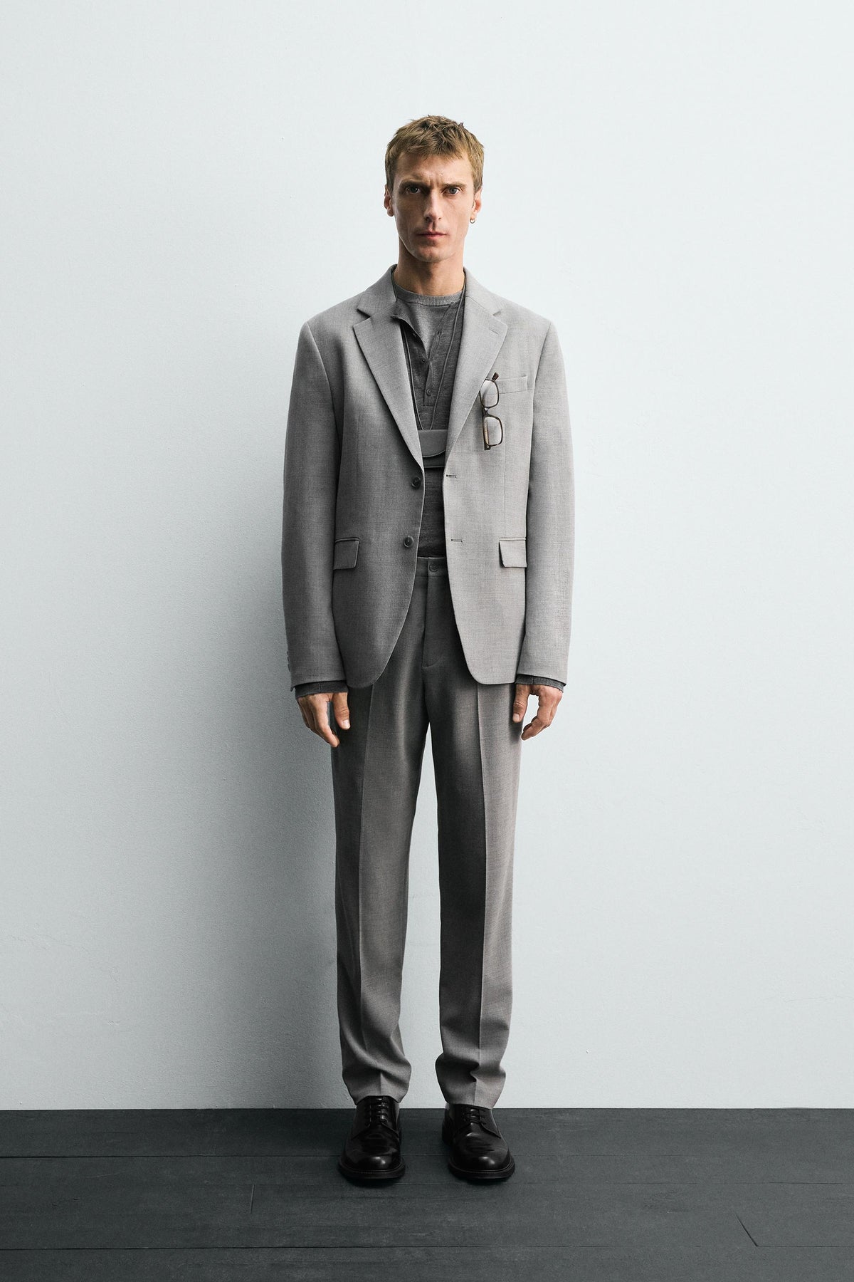 TEXTURED SUIT TROUSERS - Image 1