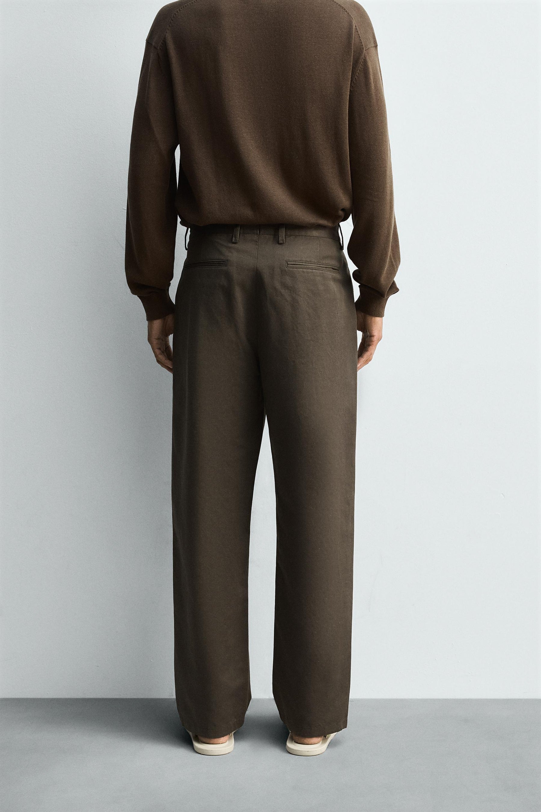 COTTON/LINEN PLEATED TROUSERS - Image 3