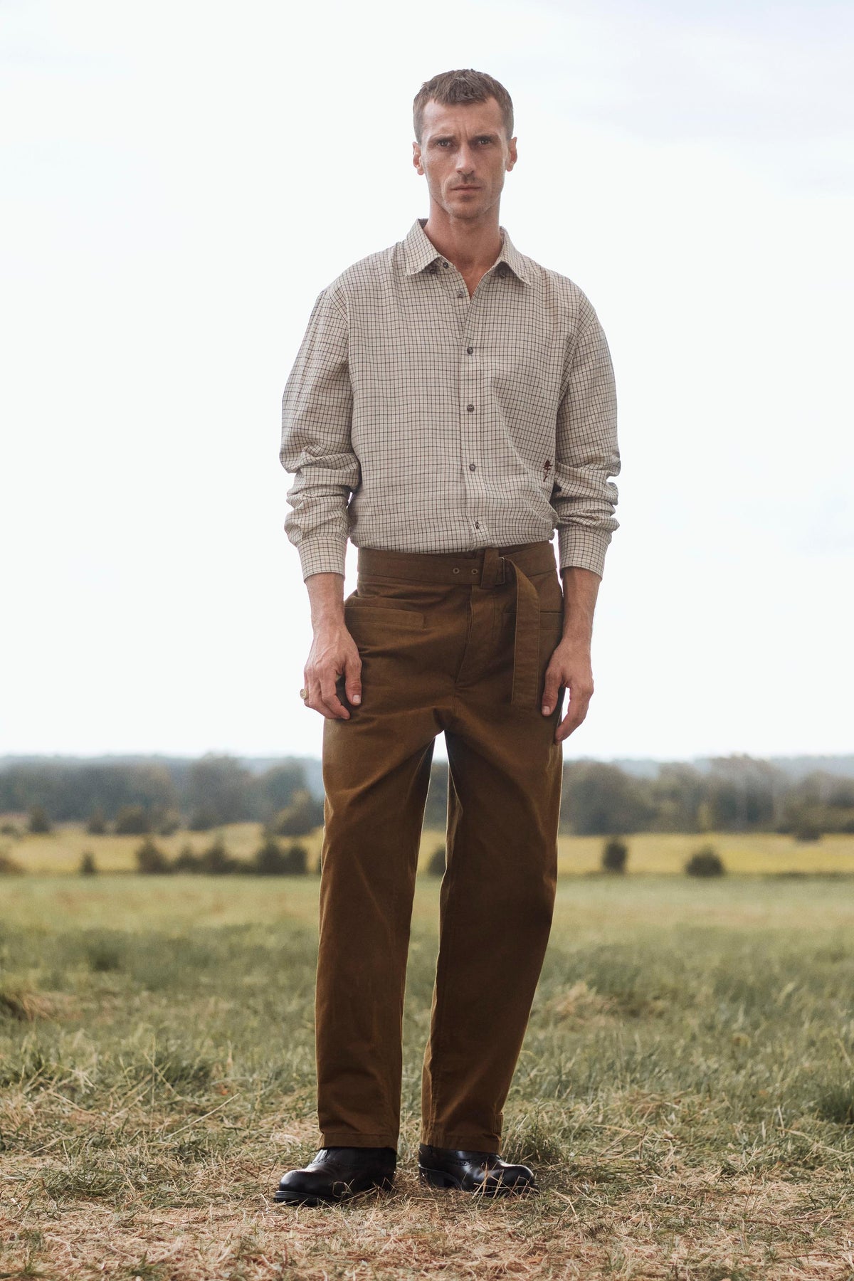 LIMITED EDITION TEXTURED TROUSERS WITH BELT - Image 1