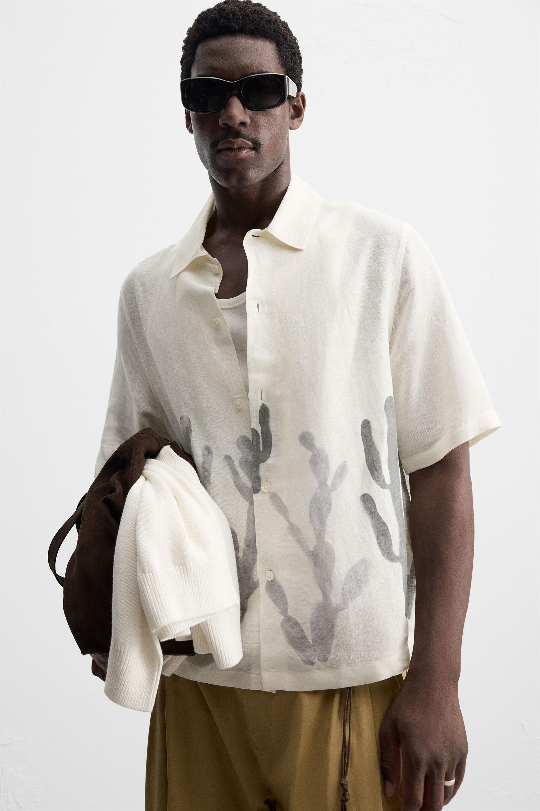 LINEN-VISCOSE CACTUS SHIRT - Image 5