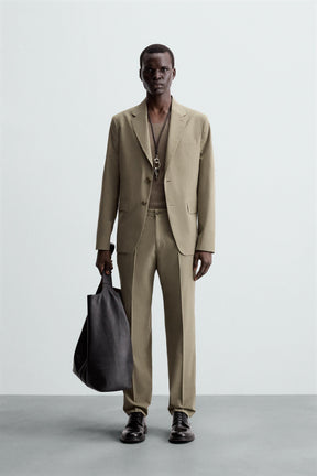 TEXTURED SUIT TROUSERS - Image 1