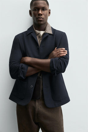 TEXTURED REGULAR FIT OVERSHIRT - Image 5