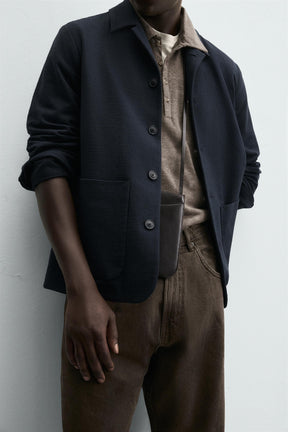 TEXTURED REGULAR FIT OVERSHIRT - Image 6