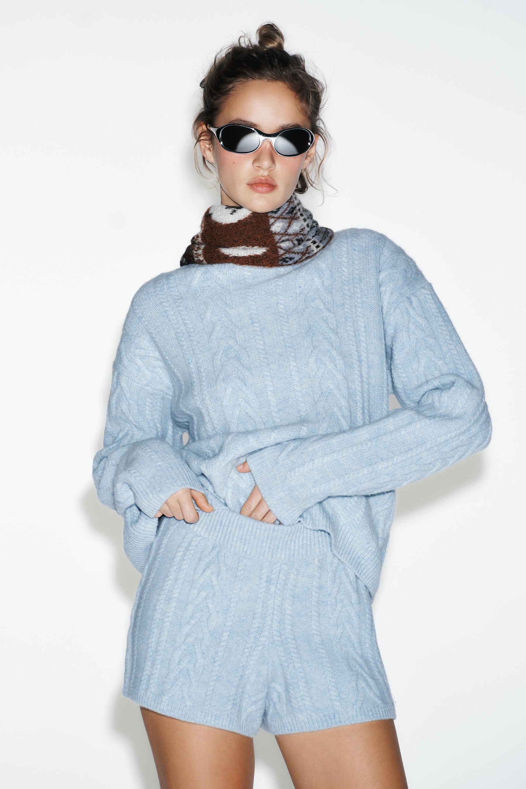 Wool Cable Knit Shorts