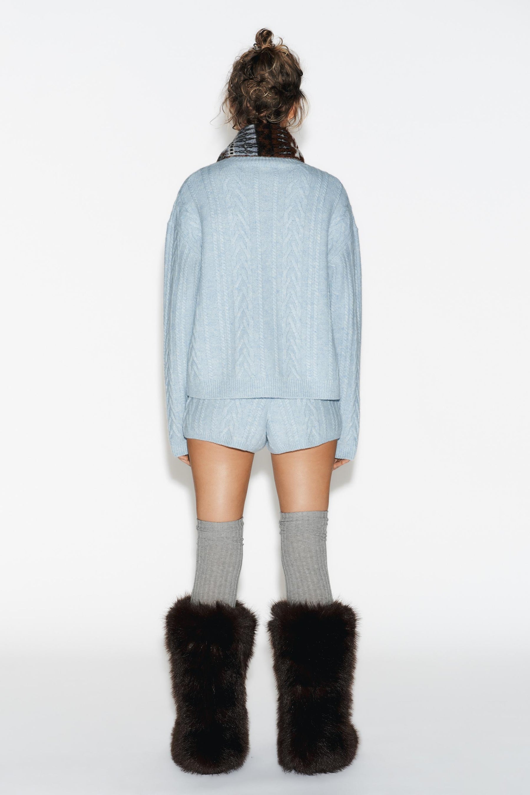 Wool Cable Knit Shorts