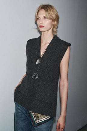 LONG WOOL BLEND VEST - Image 2
