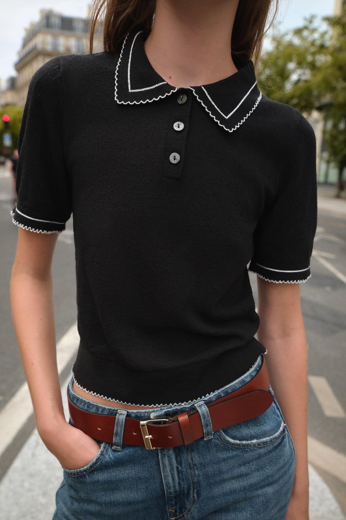 Knit Polo Shirt with