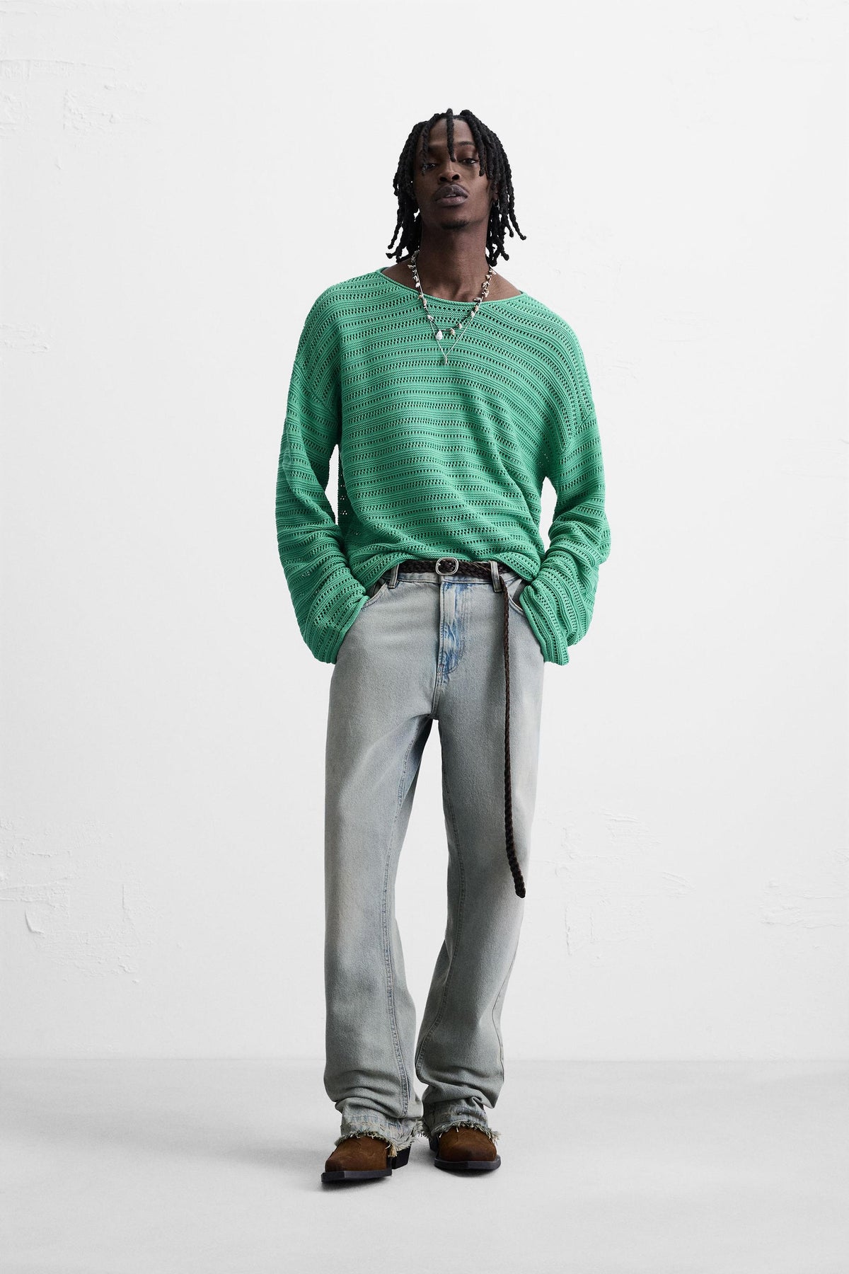 TEXTURED KNIT SWEATER - Image 1
