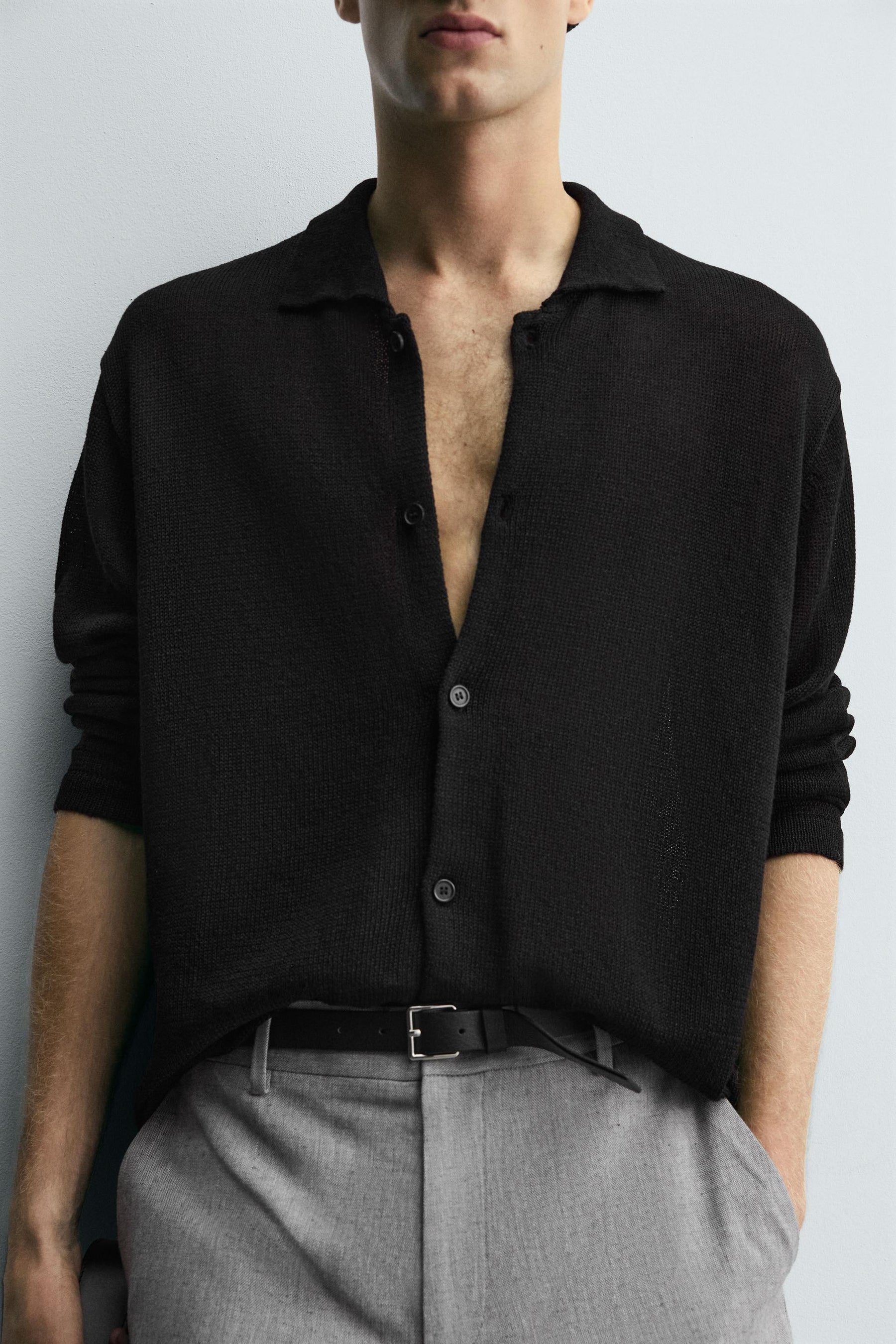 RELAXED FIT KNIT OVERSHIRT - Image 6