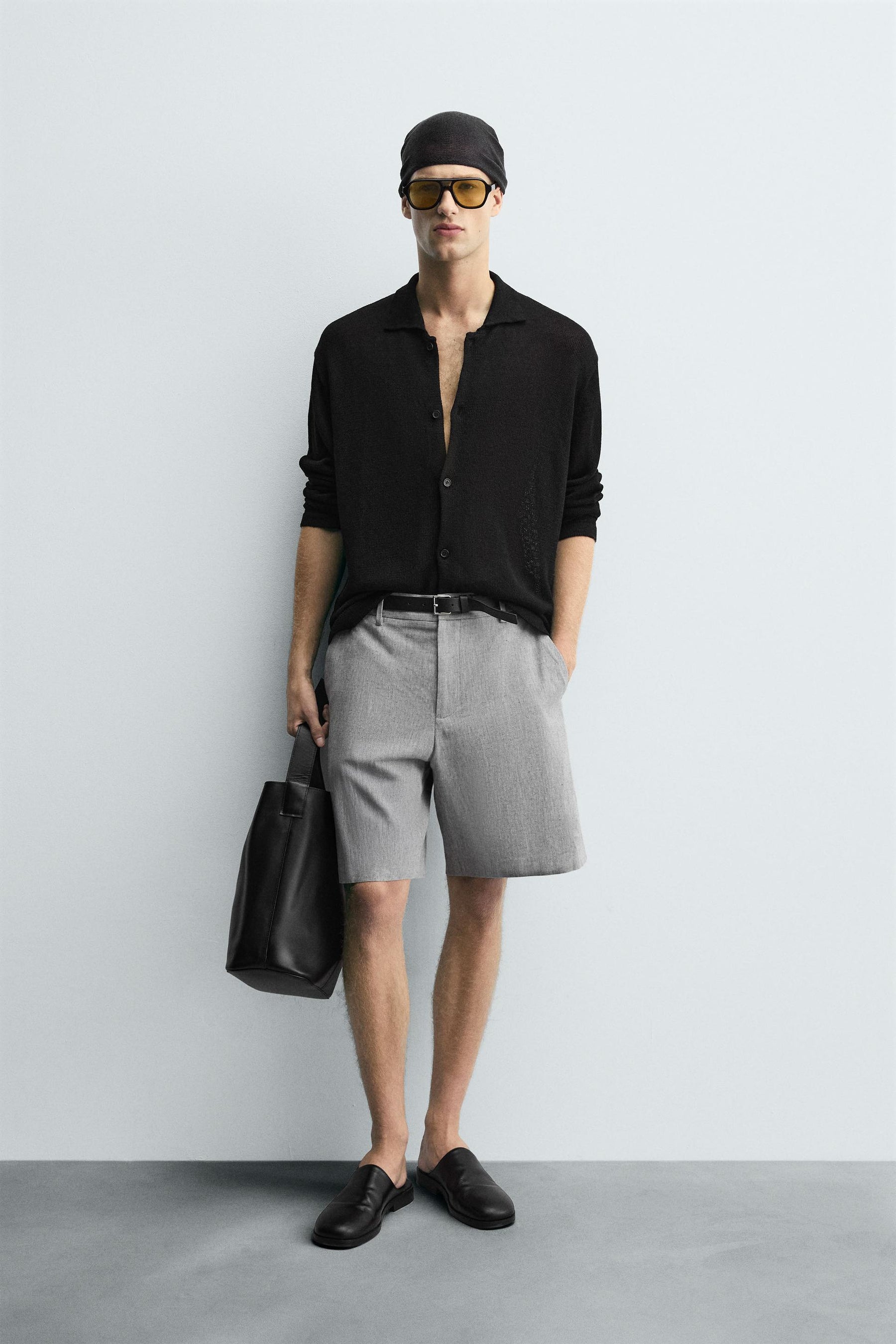 RELAXED FIT KNIT OVERSHIRT - Image 1