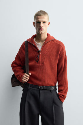 PURL KNIT QUARTER-ZIP JUMPER - Image 2