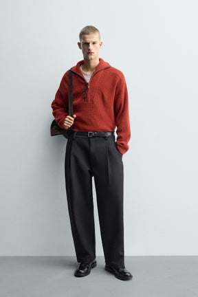 PURL KNIT QUARTER-ZIP JUMPER - Image 1