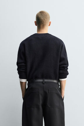 TEXTURED BOXY FIT JUMPER - Image 3