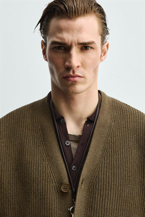 Textured Relaxed Cardigan