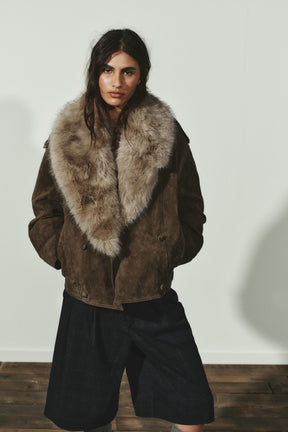 Suede leather jacket