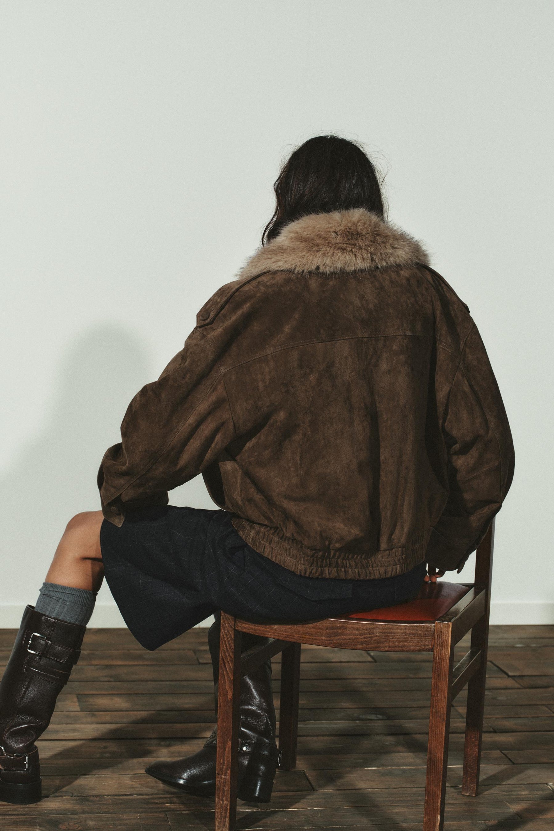 Suede leather jacket