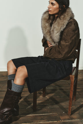 Suede leather jacket