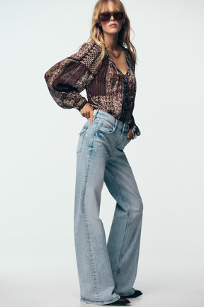 Beaded metallic thread blouse