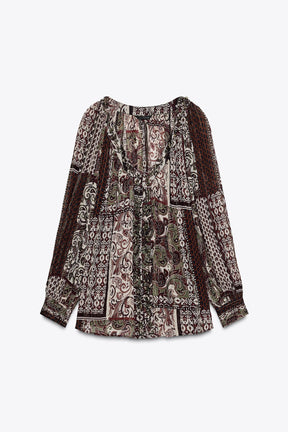 Beaded metallic thread blouse