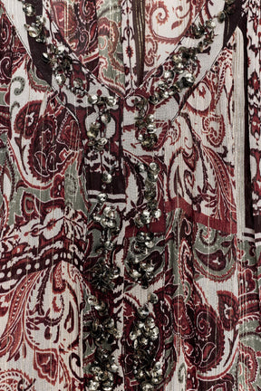 Beaded metallic thread blouse