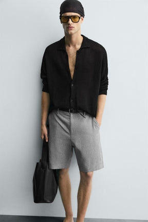 COTTON/LINEN BERMUDA SHORTS - Image 5