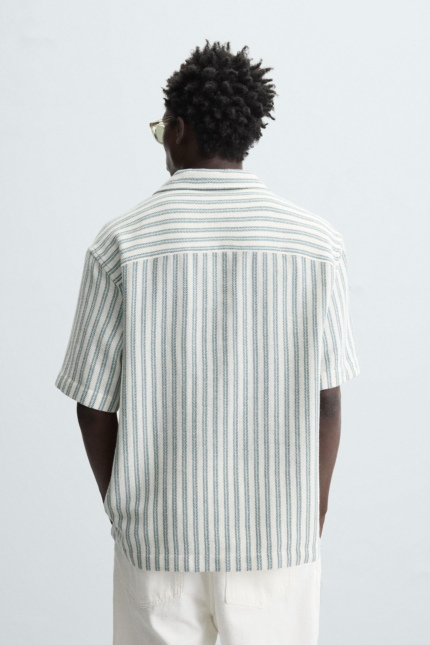 HERRINGBONE TEXTURED POLO SHIRT - Image 3
