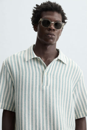 HERRINGBONE TEXTURED POLO SHIRT - Image 5