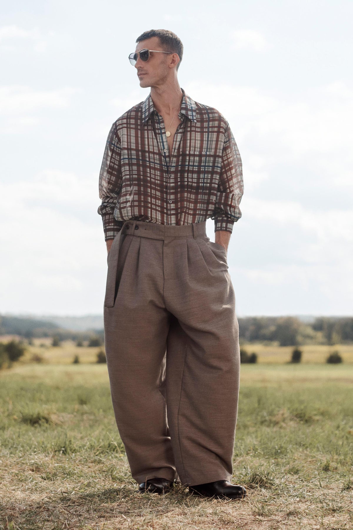 LIMITED EDITION WIDE-LEG TROUSERS WITH BELT - Image 1