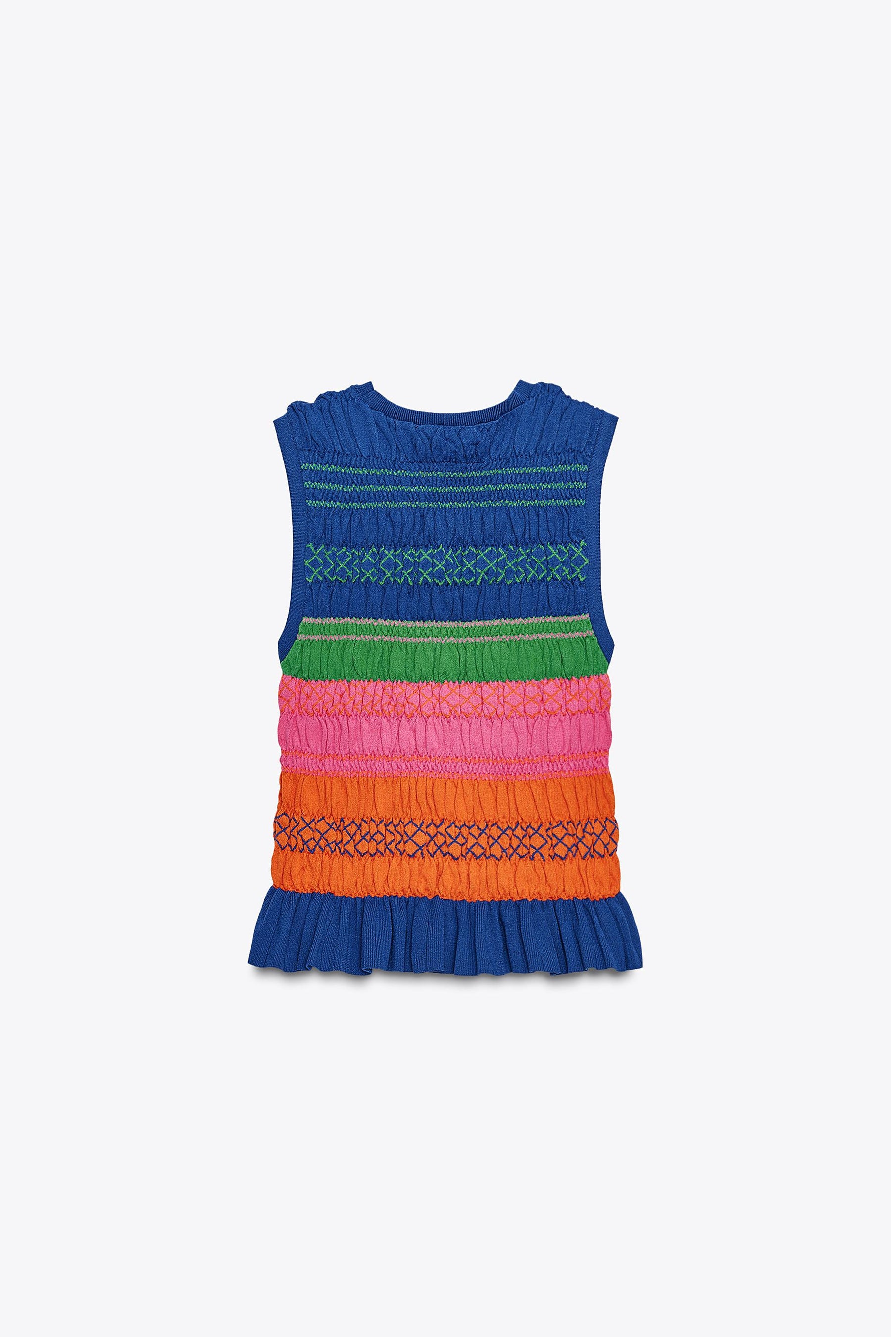 SMOCKED KNIT TOP - Image 5