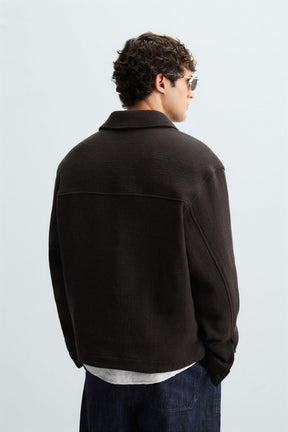 TEXTURED POLO OVERSHIRT - Image 3