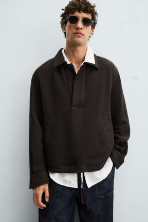 TEXTURED POLO OVERSHIRT - Image 6