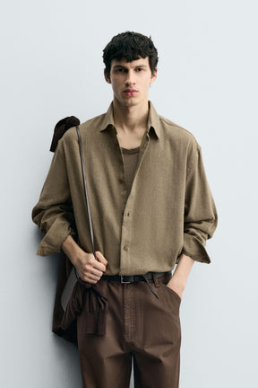 COTTON BLEND TEXTURED SHIRT - Image 2