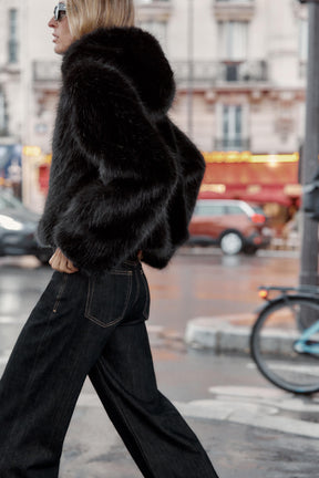 Faux Fur Hooded Coat