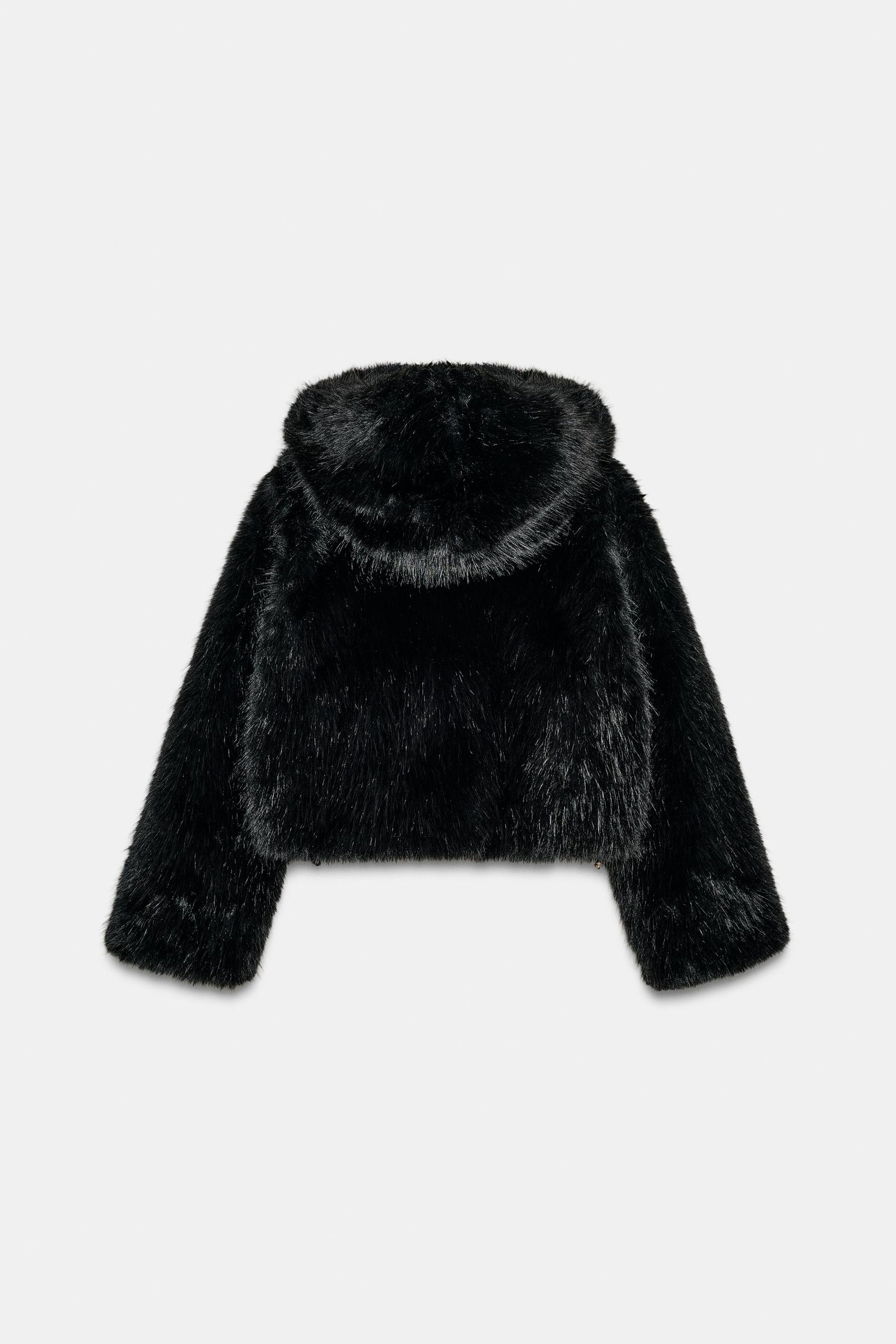 Faux Fur Hooded Coat
