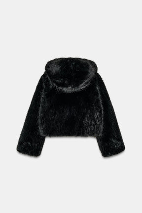 Faux Fur Hooded Coat