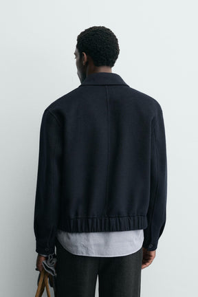 CROPPED FIT WOOL BLEND OVERSHIRT - Image 3
