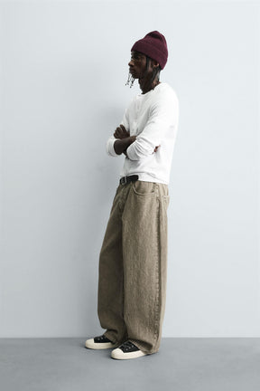 FADED PRINT BAGGY FIT TROUSERS - Image 4