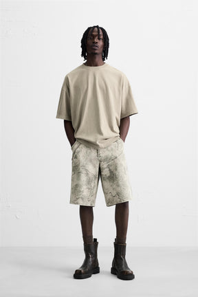 ABSTRACT PRINT RELAXED FIT BERMUDA SHORTS - Image 1