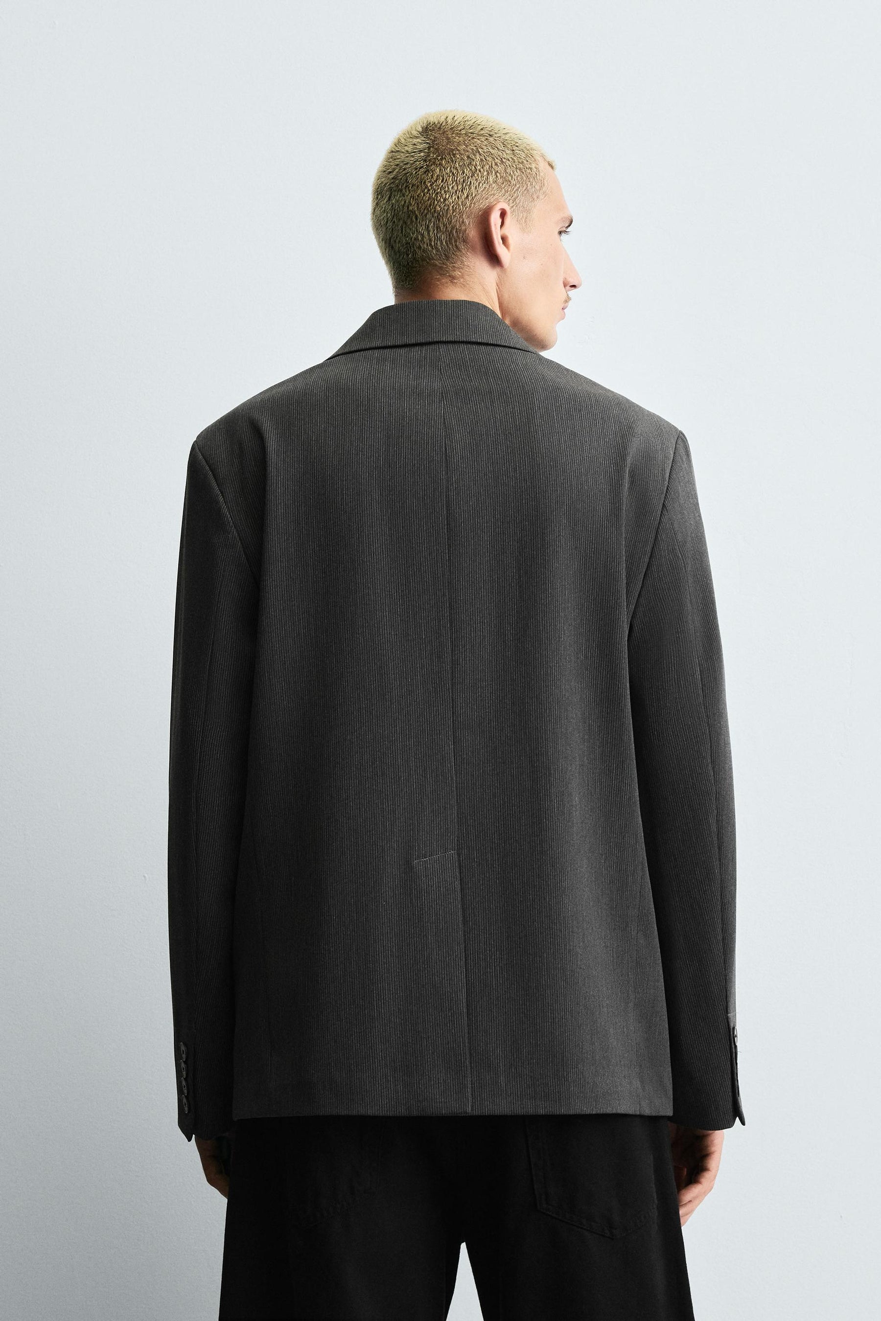 STRIPED OVERSIZED FIT BLAZER - Image 3