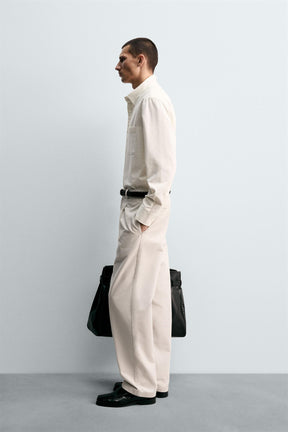 RELAXED FIT PLEATED TROUSERS - Image 4