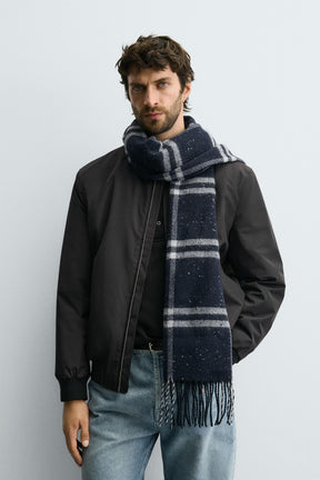 CHECK WOOL BLEND SCARF - Image 1