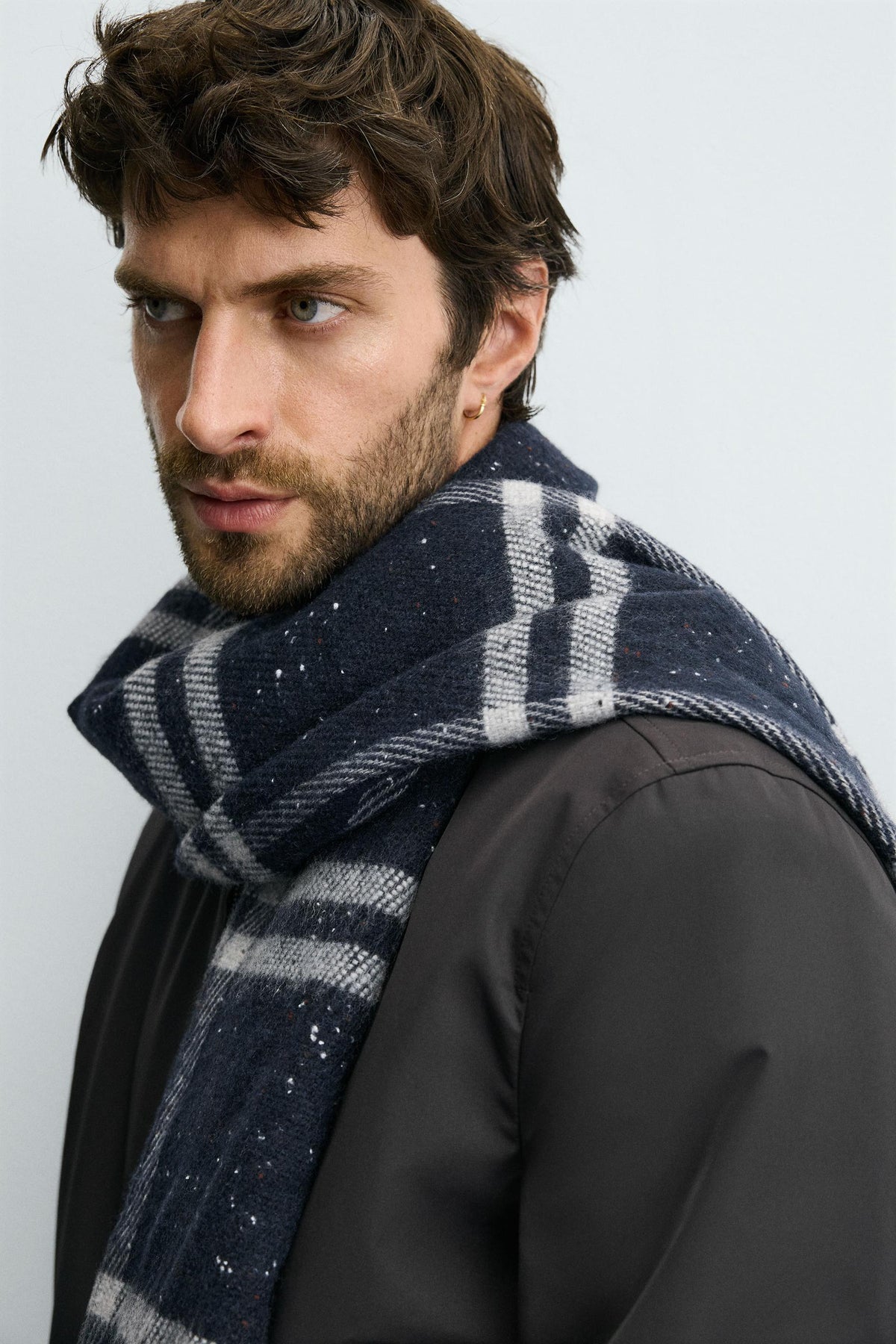 CHECK WOOL BLEND SCARF - Image 2