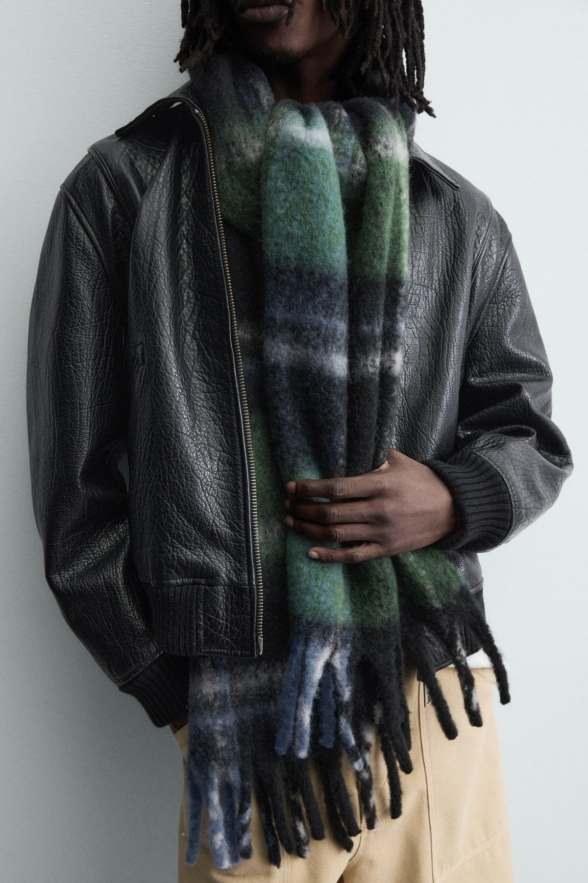 BRUSHED CHECK SCARF - Image 2