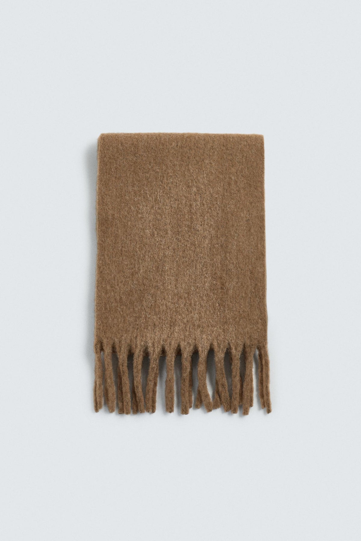 BRUSHED TEXTURED FRINGED SCARF - Image 1