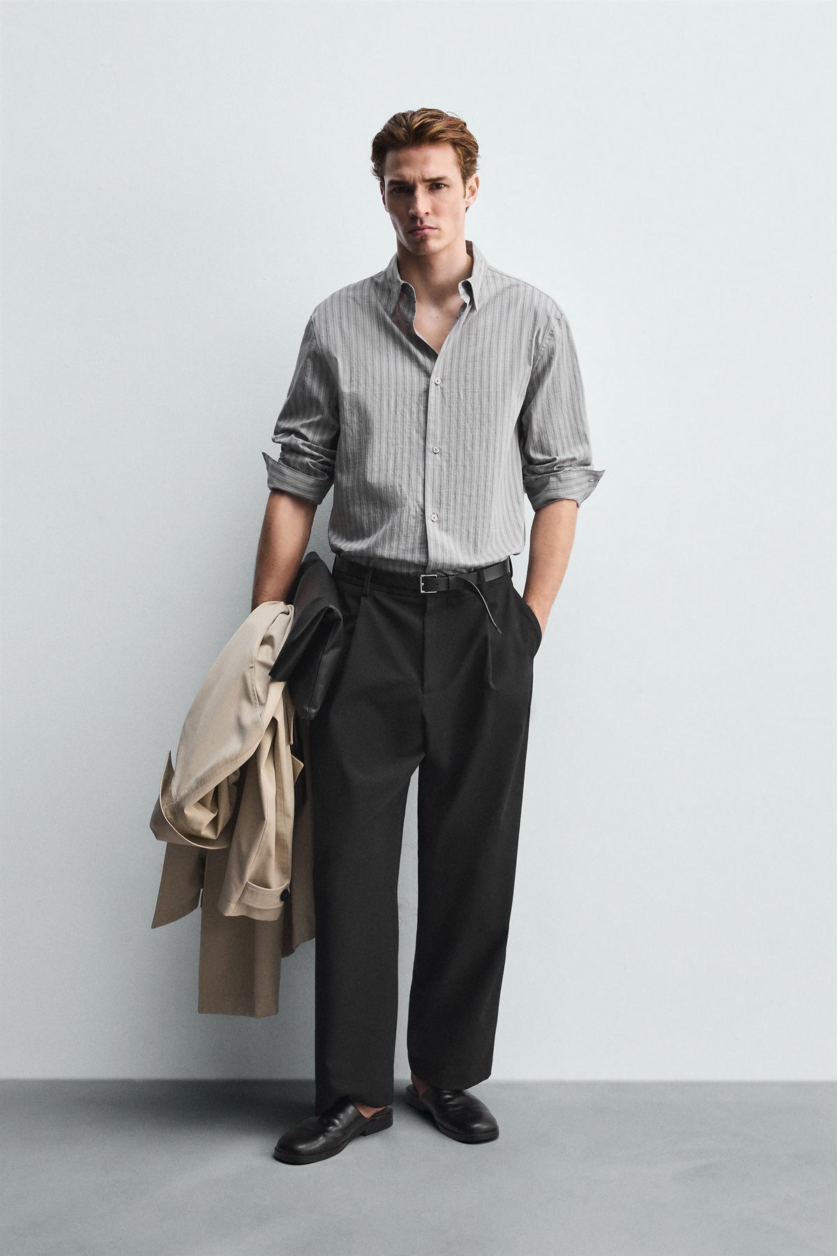 STRIPED TEXTURED SHIRT - Image 1