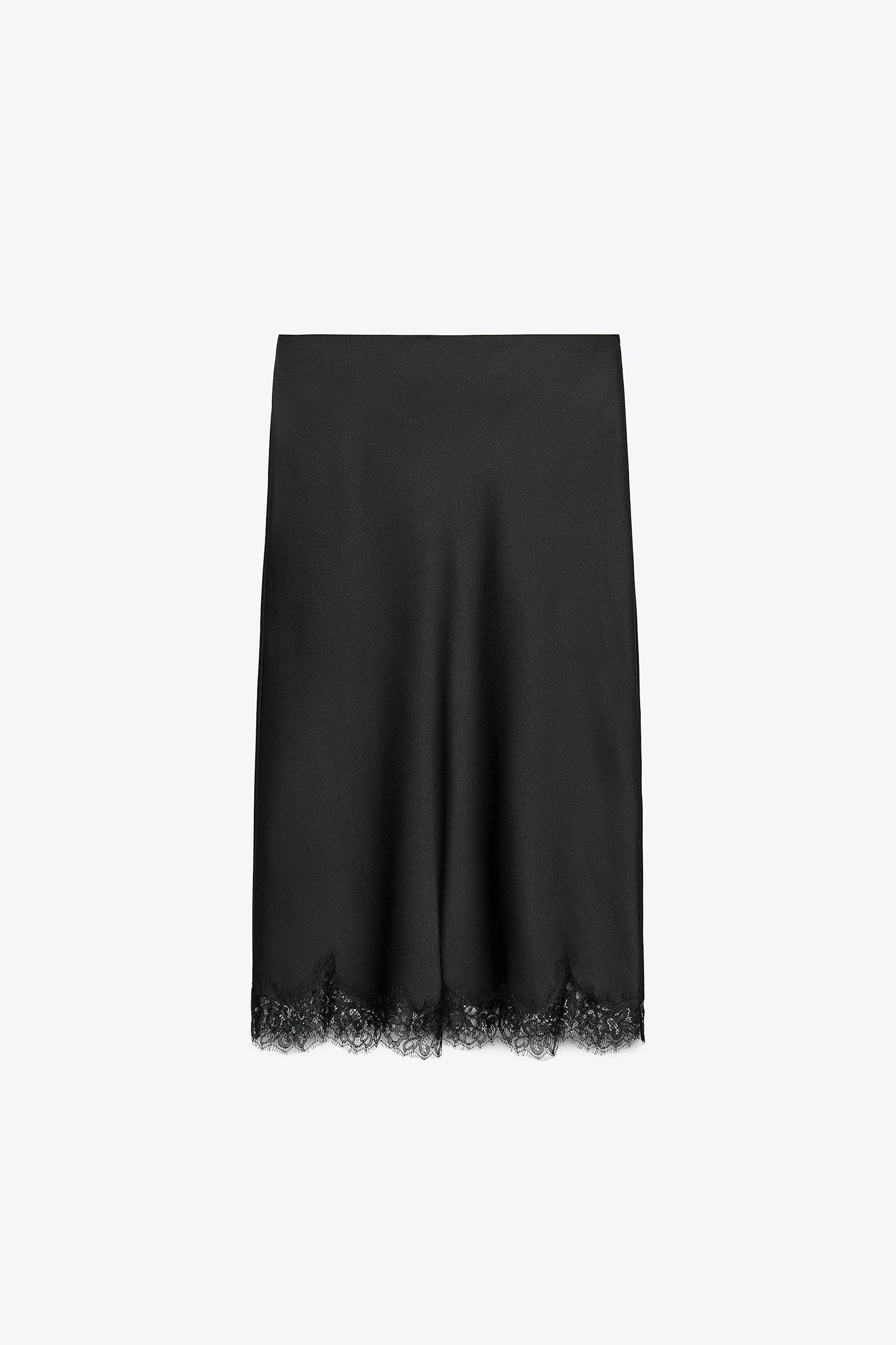 Satin lace skirt